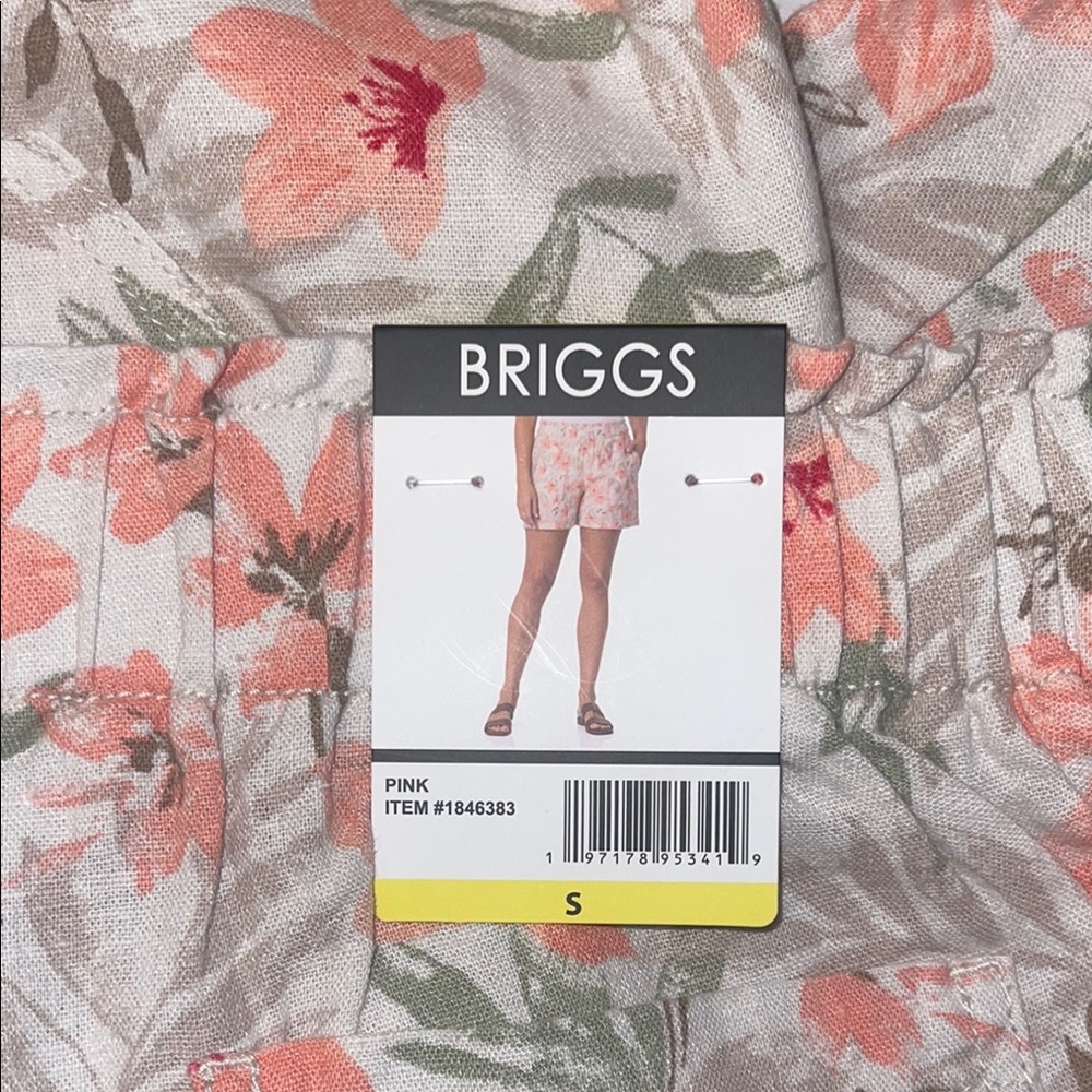 Briggs New York Pink and Orange Bermudas Elastic Waist - Picture 2 of 3